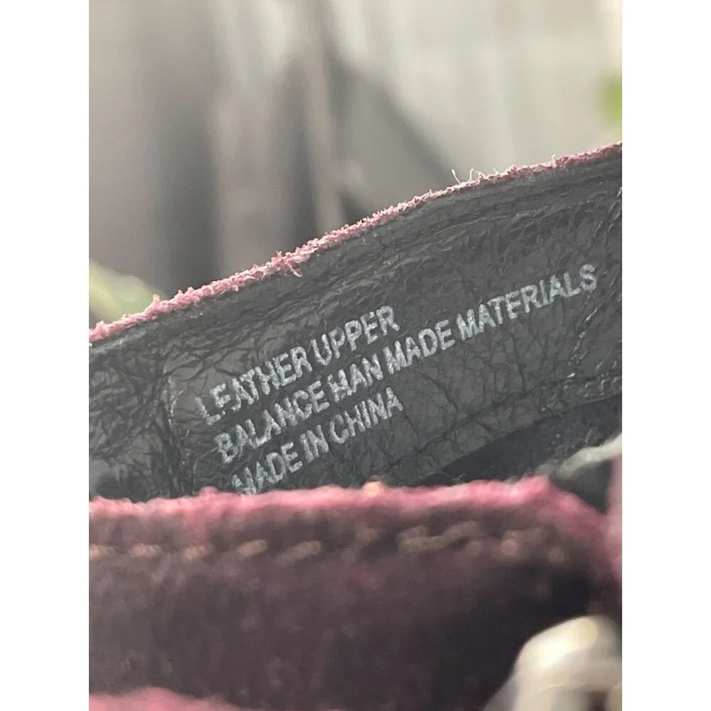 Born Adler Double Buckle Ankle Bootie Womens 7.5 Round Toe Burgundy Hippie Retro - Picture 5 of 8